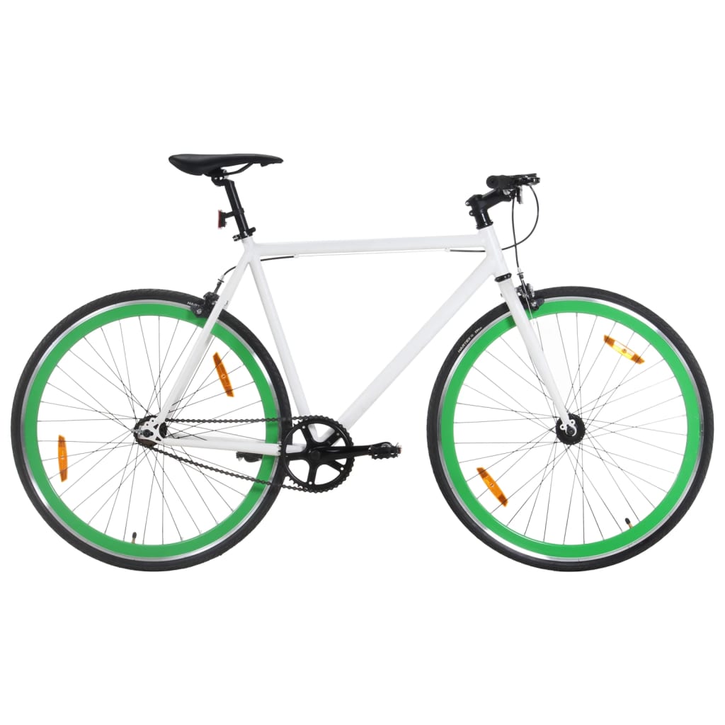 Fiets met vaste versnelling 700 c 55 cm wit en groen Fietsen | Creëer jouw Trendy Thuis | Gratis bezorgd & Retour | Trendy.nl