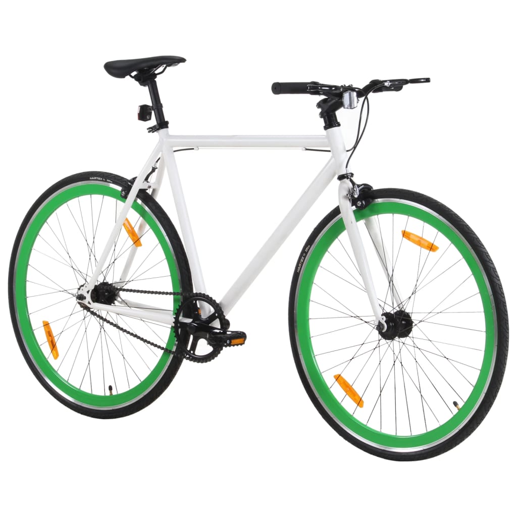 Fiets met vaste versnelling 700 c 55 cm wit en groen Fietsen | Creëer jouw Trendy Thuis | Gratis bezorgd & Retour | Trendy.nl