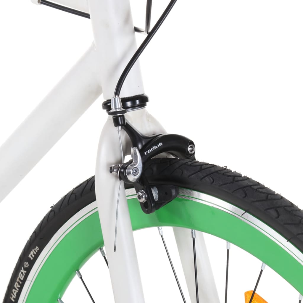 Fiets met vaste versnelling 700 c 55 cm wit en groen Fietsen | Creëer jouw Trendy Thuis | Gratis bezorgd & Retour | Trendy.nl