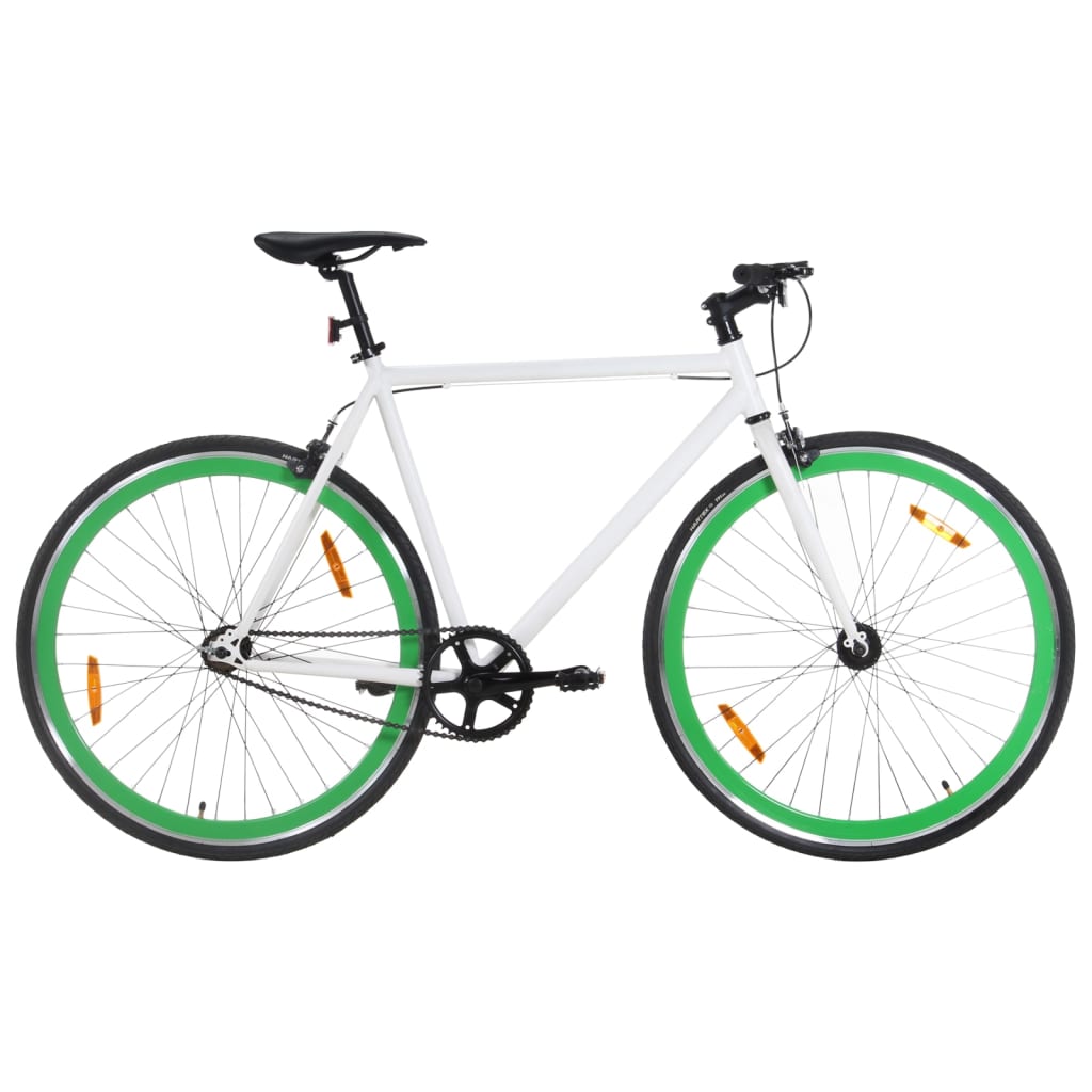 Fiets met vaste versnelling 700 c 59 cm wit en groen Fietsen | Creëer jouw Trendy Thuis | Gratis bezorgd & Retour | Trendy.nl