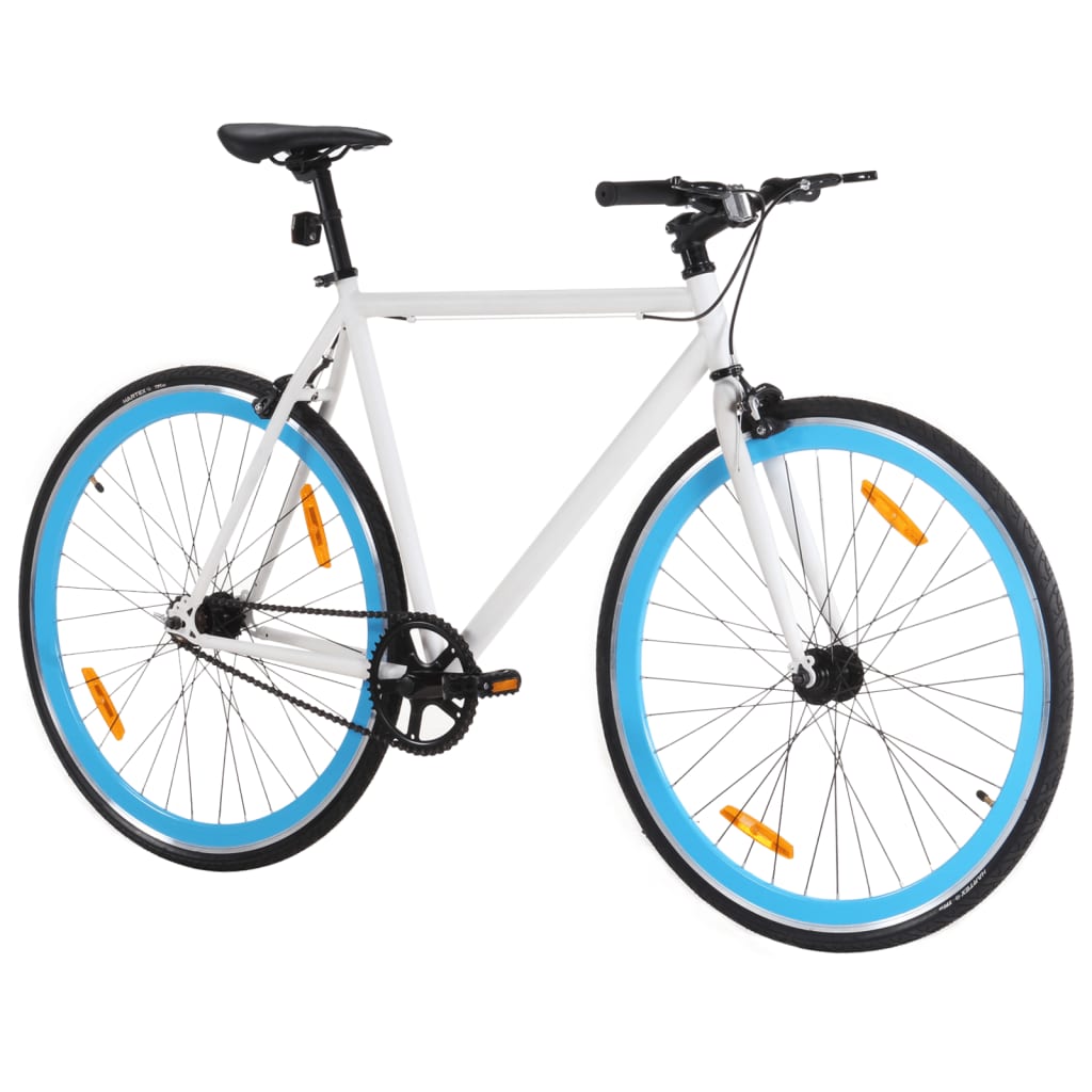 Fiets met vaste versnelling 700 c 51 cm wit en blauw Fietsen | Creëer jouw Trendy Thuis | Gratis bezorgd & Retour | Trendy.nl