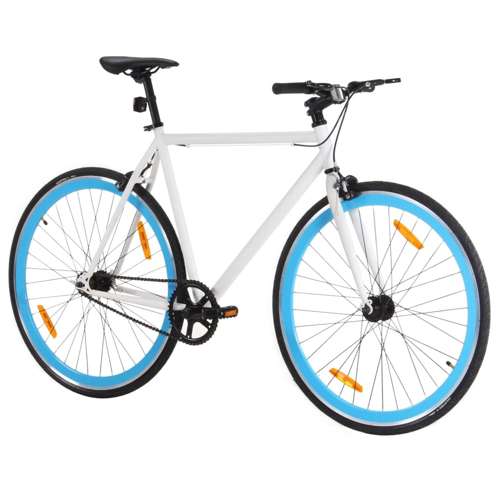 Fiets met vaste versnelling 700 c 59 cm wit en blauw Fietsen | Creëer jouw Trendy Thuis | Gratis bezorgd & Retour | Trendy.nl