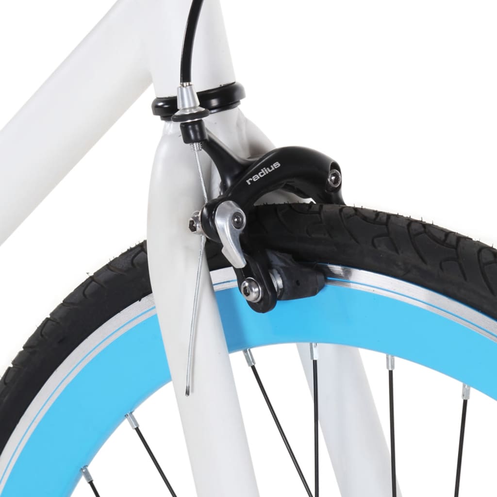 Fiets met vaste versnelling 700 c 59 cm wit en blauw Fietsen | Creëer jouw Trendy Thuis | Gratis bezorgd & Retour | Trendy.nl