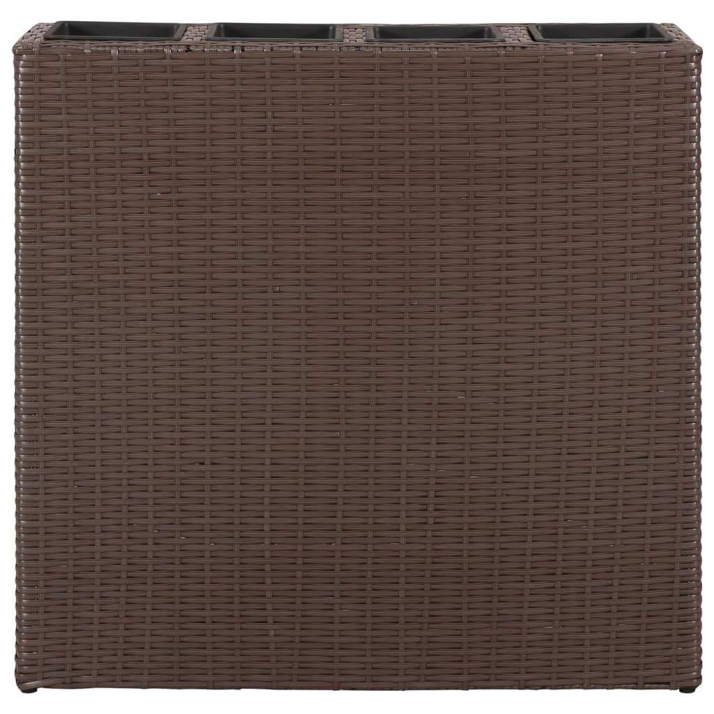 Plantenbak verhoogd met 4 potten 2 st poly rattan bruin Bloempotten & plantenbakken | Creëer jouw Trendy Thuis | Gratis bezorgd & Retour | Trendy.nl