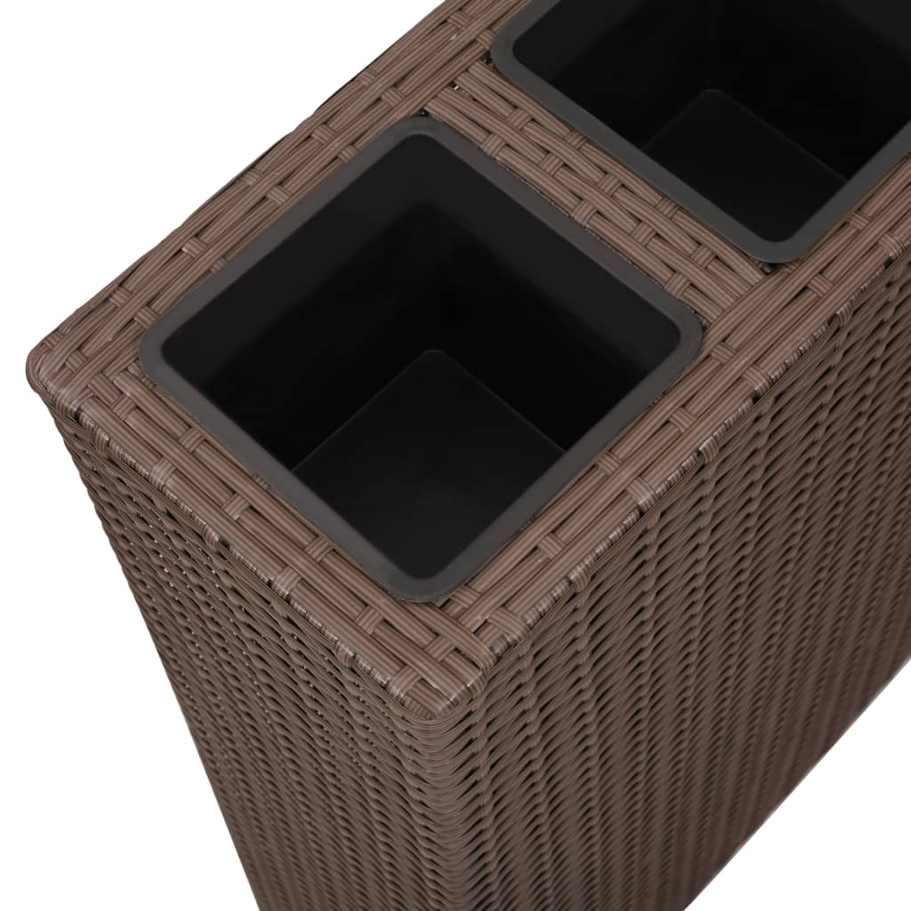 Plantenbak verhoogd met 4 potten 2 st poly rattan bruin Bloempotten & plantenbakken | Creëer jouw Trendy Thuis | Gratis bezorgd & Retour | Trendy.nl