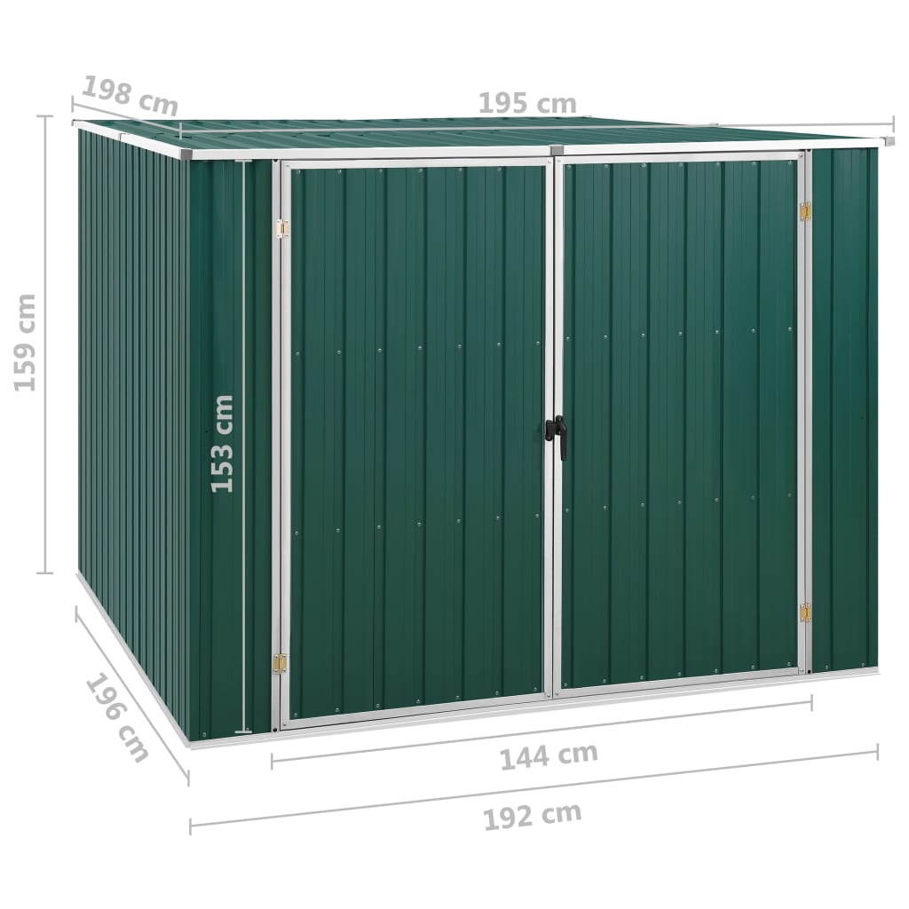 Tuinschuur 195x198x159 cm gegalvaniseerd staal groen Tuinhuizen | Creëer jouw Trendy Thuis | Gratis bezorgd & Retour | Trendy.nl