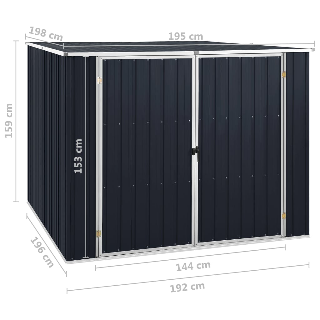 Tuinschuur 195x198x159 cm gegalvaniseerd staal antraciet Tuinhuizen | Creëer jouw Trendy Thuis | Gratis bezorgd & Retour | Trendy.nl