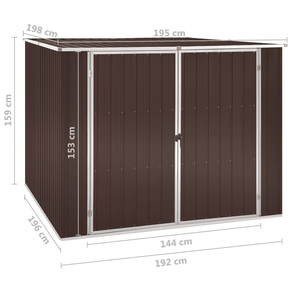 Tuinschuur 195x198x159 cm gegalvaniseerd staal bruin Tuinhuizen | Creëer jouw Trendy Thuis | Gratis bezorgd & Retour | Trendy.nl