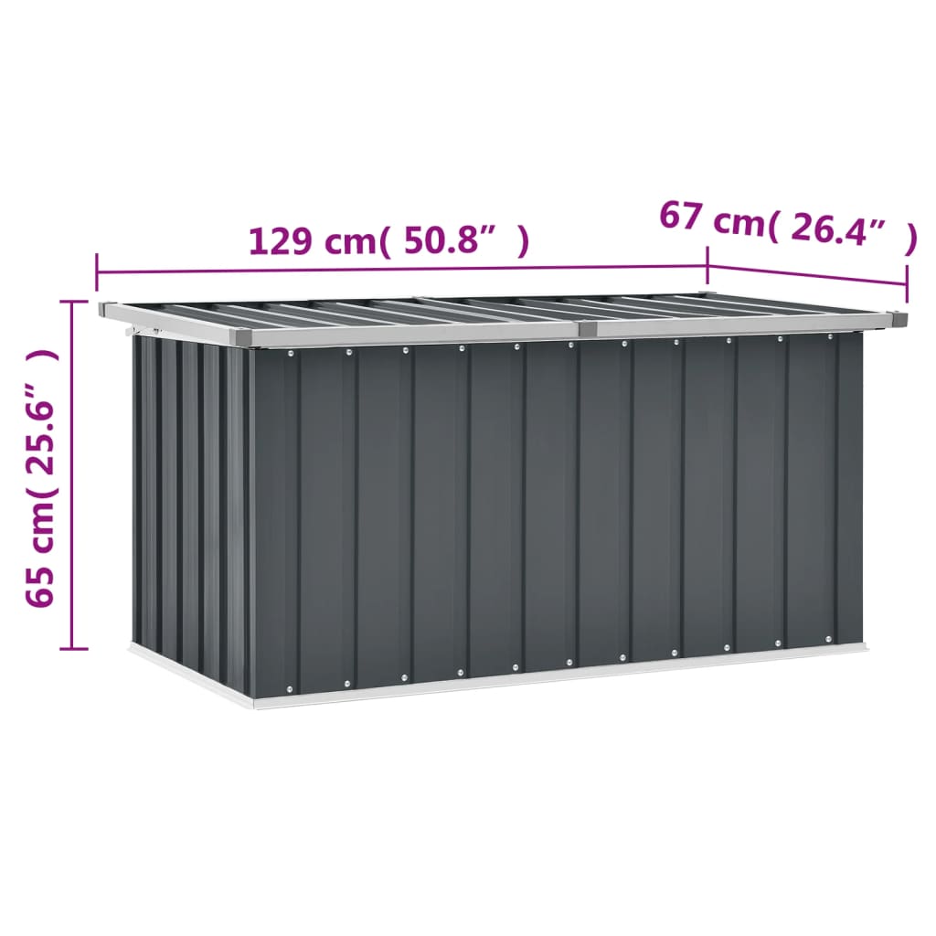 Tuinbox 129x67x65 cm grijs Opbergboxen voor buiten | Creëer jouw Trendy Thuis | Gratis bezorgd & Retour | Trendy.nl