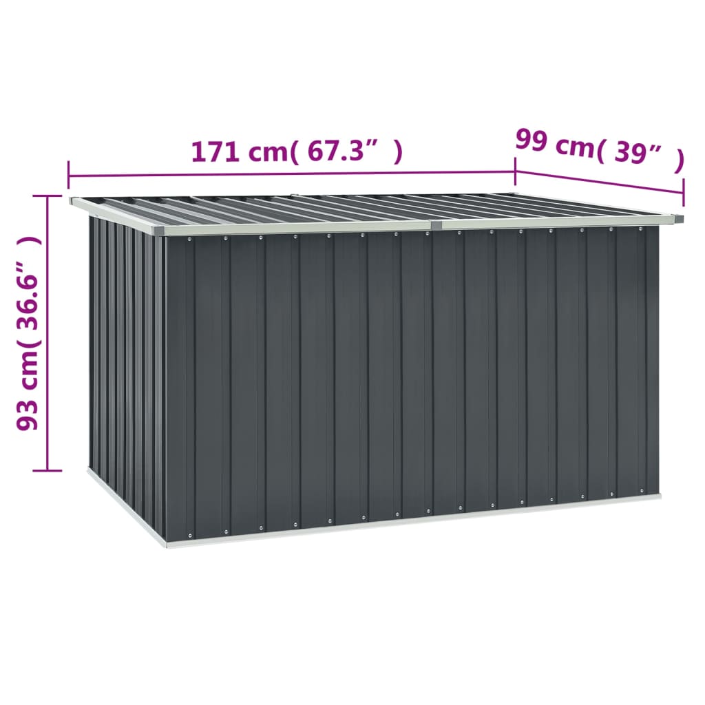 Tuinbox 171x99x93 cm grijs Opbergboxen voor buiten | Creëer jouw Trendy Thuis | Gratis bezorgd & Retour | Trendy.nl