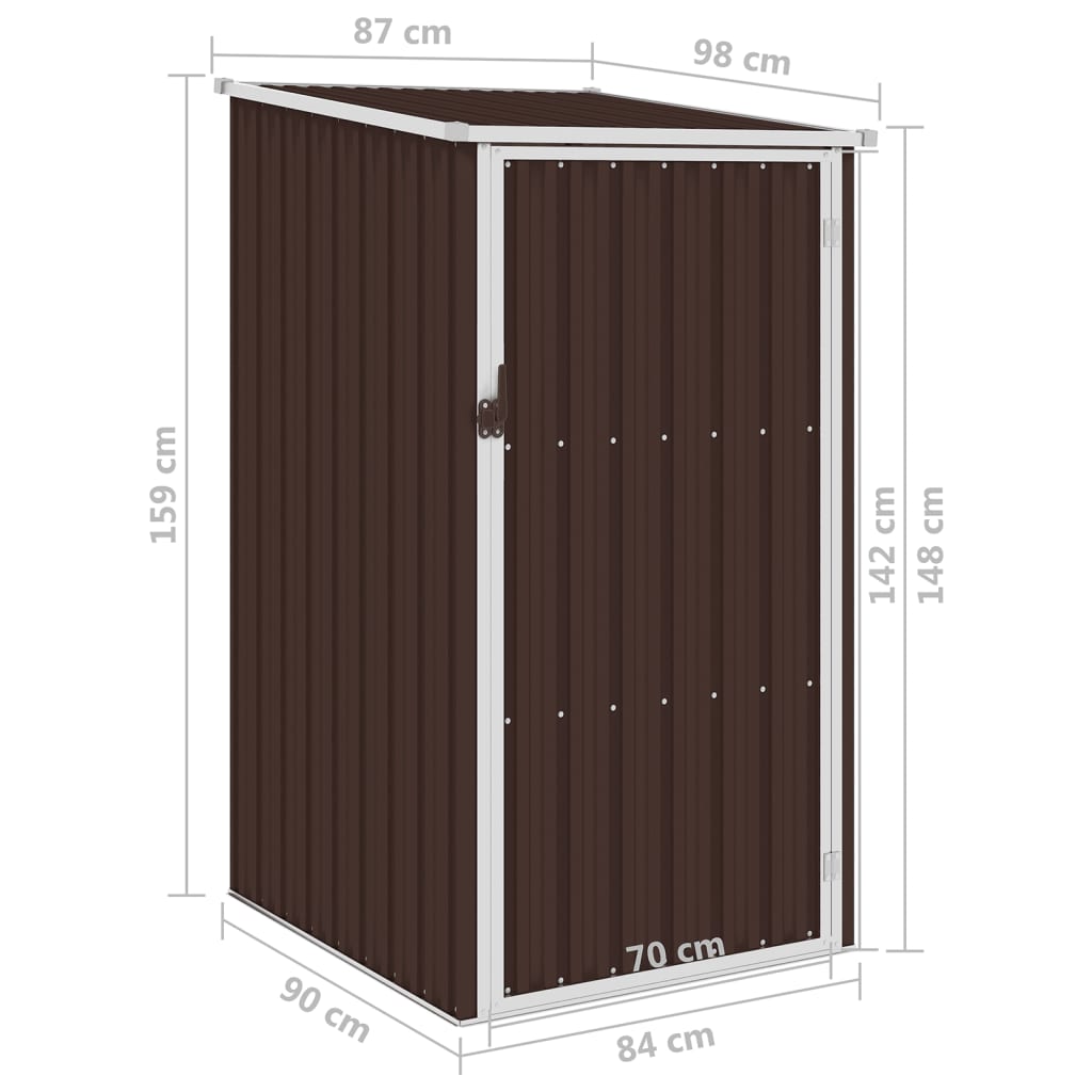 Tuinschuur 87x98x159 cm gegalvaniseerd staal bruin Tuinhuizen | Creëer jouw Trendy Thuis | Gratis bezorgd & Retour | Trendy.nl