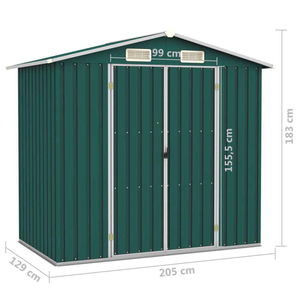 Tuinschuur 205x129x183 cm gegalvaniseerd staal groen Tuinhuizen | Creëer jouw Trendy Thuis | Gratis bezorgd & Retour | Trendy.nl