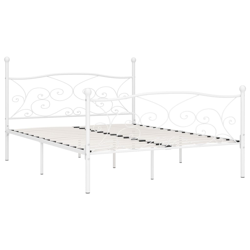 Bedframe met lattenbodem metaal wit 180x200 cm