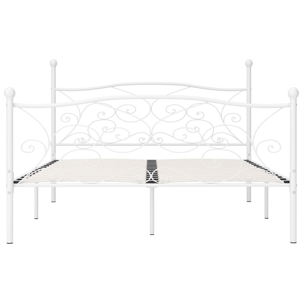 Bedframe met lattenbodem metaal wit 180x200 cm