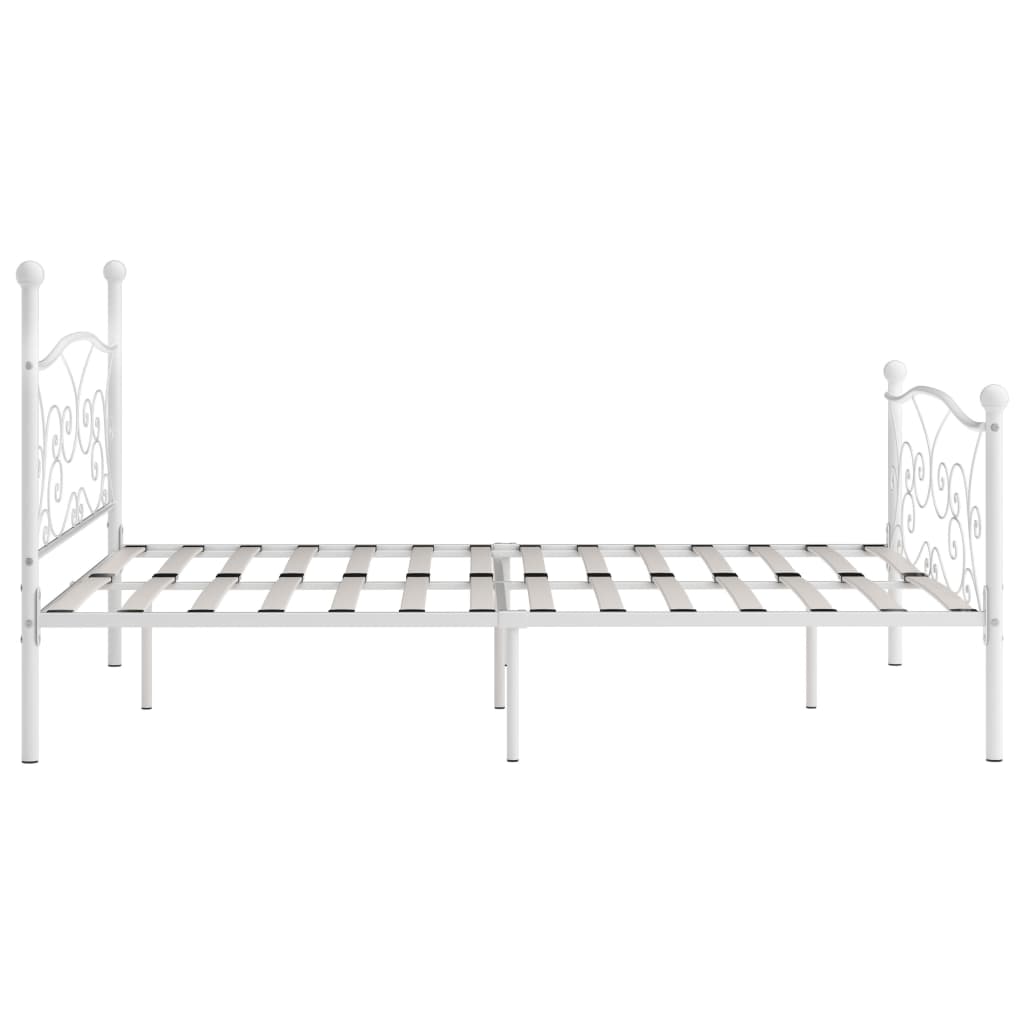 Bedframe met lattenbodem metaal wit 180x200 cm