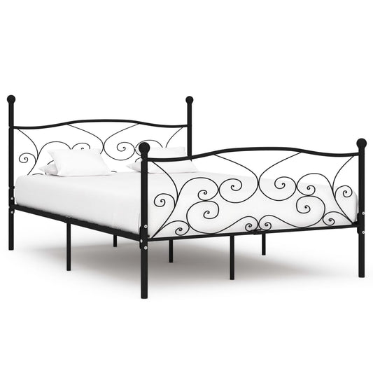 Bedframe met lattenbodem metaal zwart 120x200 cm