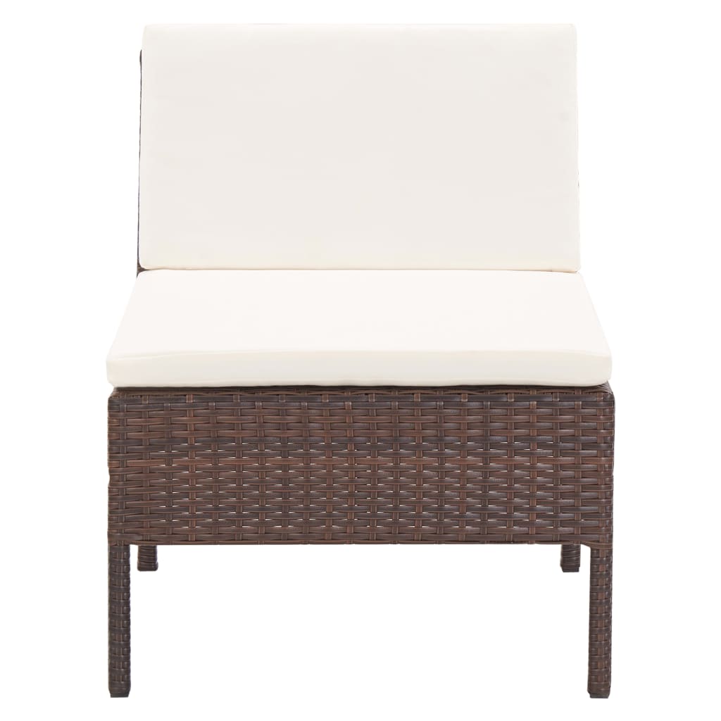 6-delige Loungeset met kussens poly rattan bruin Tuinsets | Creëer jouw Trendy Thuis | Gratis bezorgd & Retour | Trendy.nl