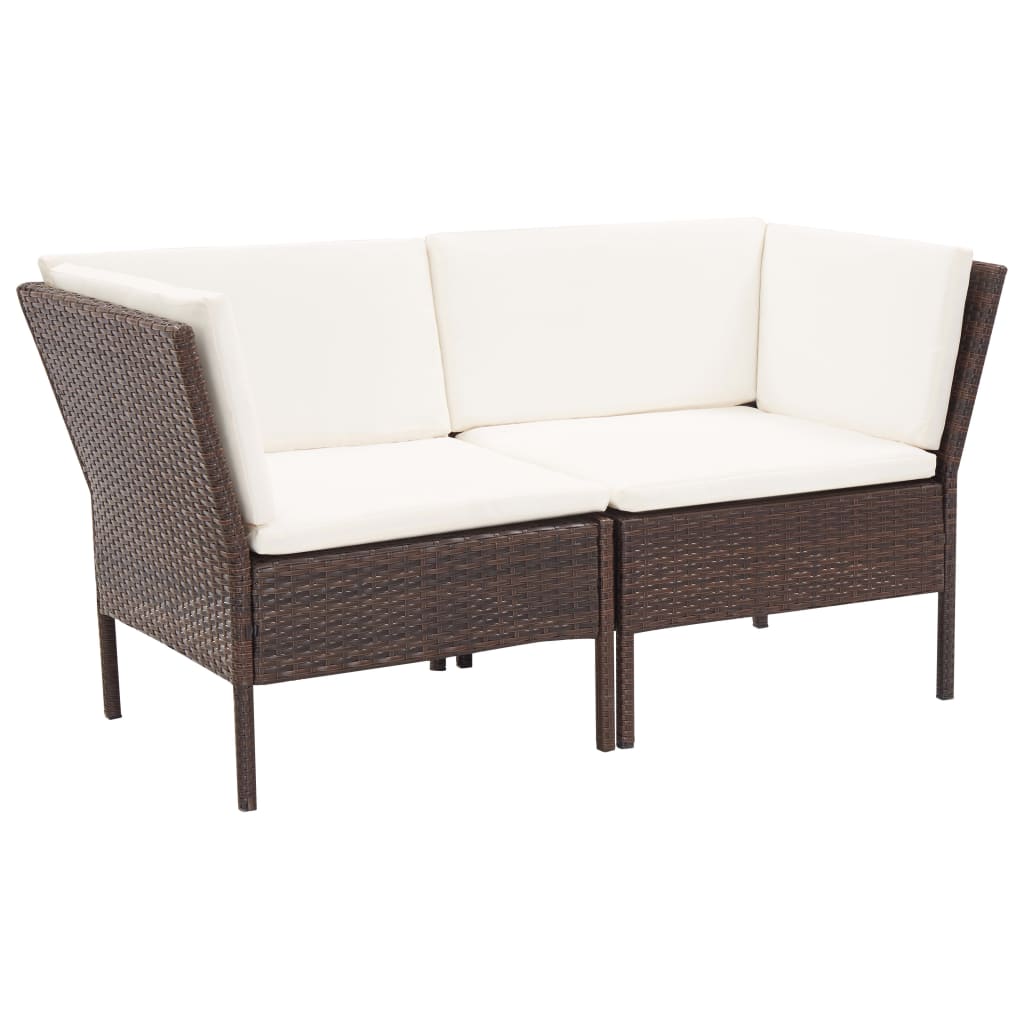 6-delige Loungeset met kussens poly rattan bruin Tuinsets | Creëer jouw Trendy Thuis | Gratis bezorgd & Retour | Trendy.nl