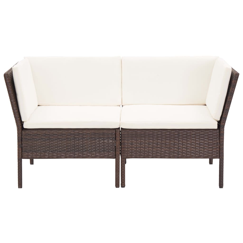 6-delige Loungeset met kussens poly rattan bruin Tuinsets | Creëer jouw Trendy Thuis | Gratis bezorgd & Retour | Trendy.nl