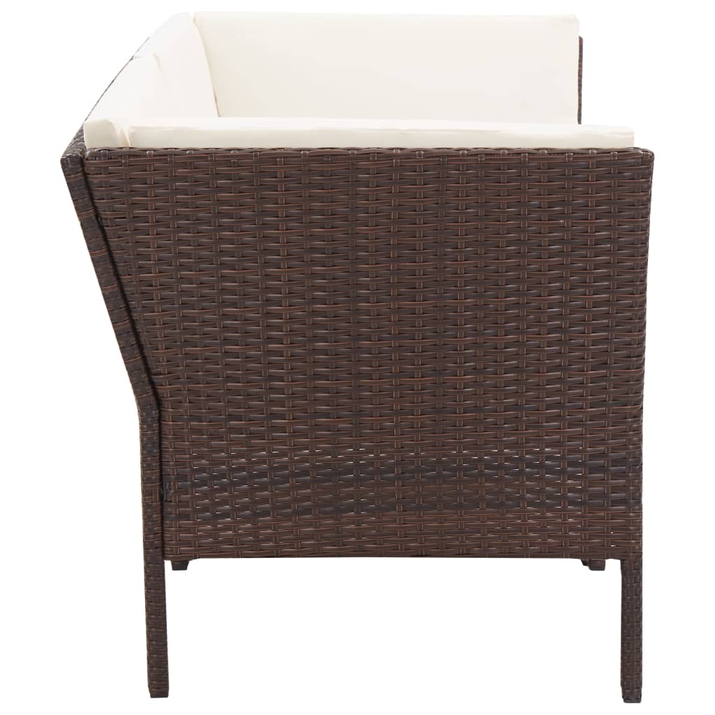 6-delige Loungeset met kussens poly rattan bruin Tuinsets | Creëer jouw Trendy Thuis | Gratis bezorgd & Retour | Trendy.nl