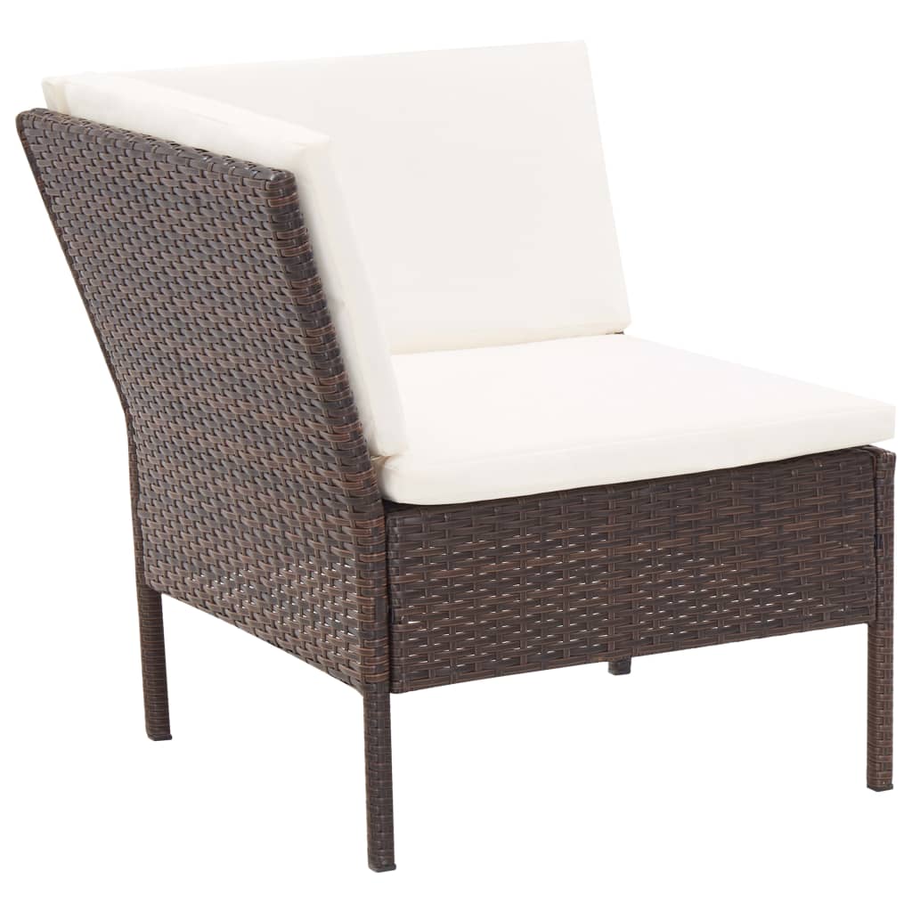 6-delige Loungeset met kussens poly rattan bruin Tuinsets | Creëer jouw Trendy Thuis | Gratis bezorgd & Retour | Trendy.nl