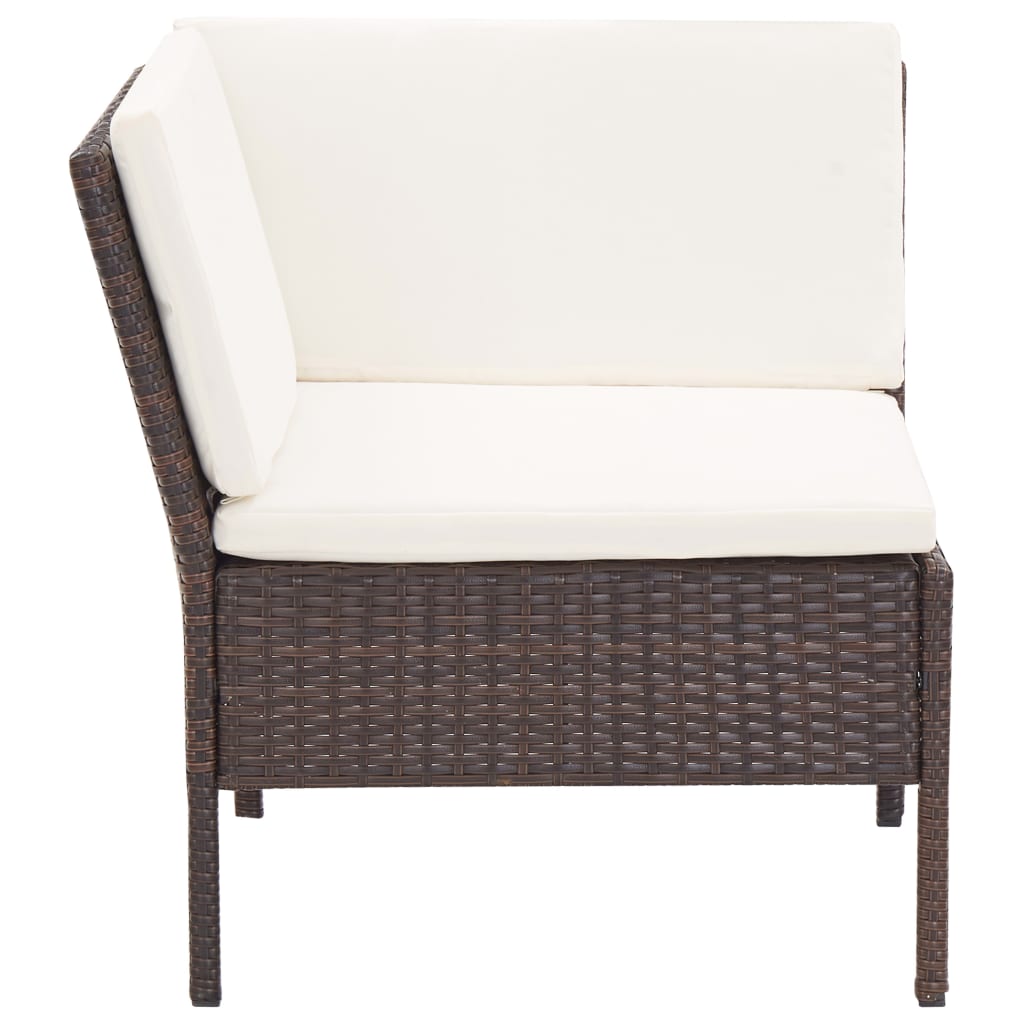 6-delige Loungeset met kussens poly rattan bruin Tuinsets | Creëer jouw Trendy Thuis | Gratis bezorgd & Retour | Trendy.nl