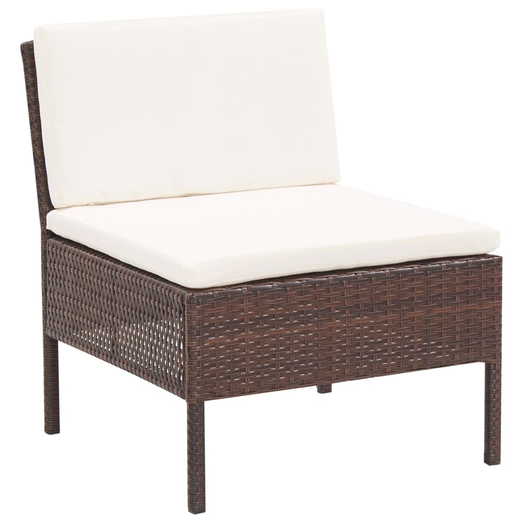 6-delige Loungeset met kussens poly rattan bruin Tuinsets | Creëer jouw Trendy Thuis | Gratis bezorgd & Retour | Trendy.nl