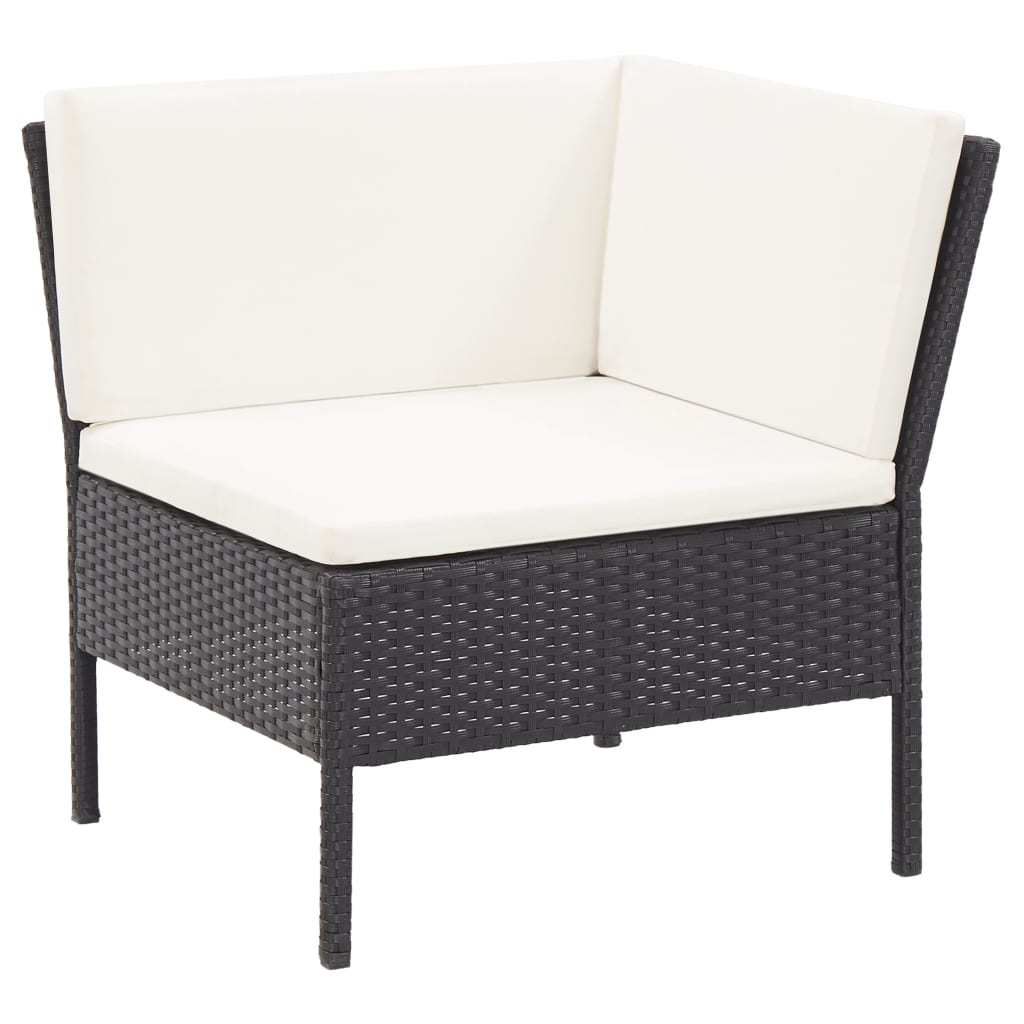 6-delige Loungeset met kussens poly rattan zwart Tuinsets | Creëer jouw Trendy Thuis | Gratis bezorgd & Retour | Trendy.nl