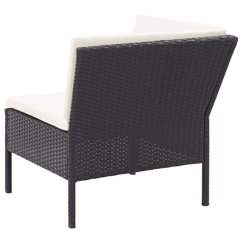 6-delige Loungeset met kussens poly rattan zwart Tuinsets | Creëer jouw Trendy Thuis | Gratis bezorgd & Retour | Trendy.nl