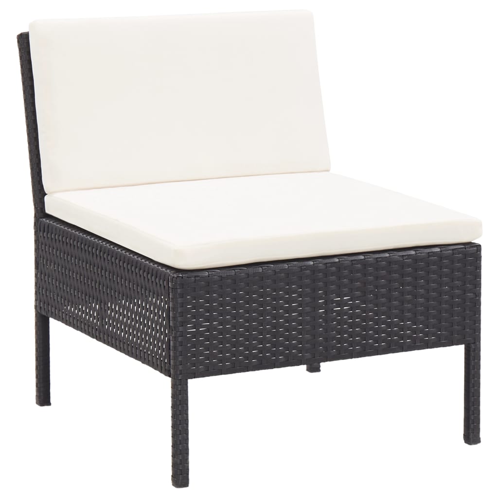 6-delige Loungeset met kussens poly rattan zwart Tuinsets | Creëer jouw Trendy Thuis | Gratis bezorgd & Retour | Trendy.nl