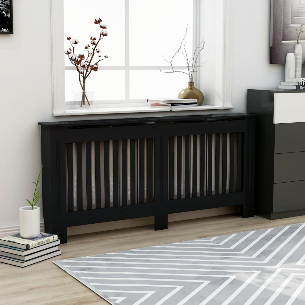 Radiatorombouw 172x19x81,5 cm MDF zwart Accessoires voor radiators | Creëer jouw Trendy Thuis | Gratis bezorgd & Retour | Trendy.nl