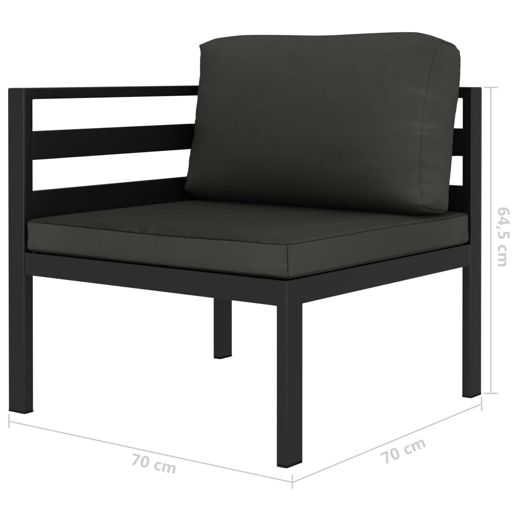 4-delige Loungeset met kussens aluminium antraciet Tuinsets | Creëer jouw Trendy Thuis | Gratis bezorgd & Retour | Trendy.nl