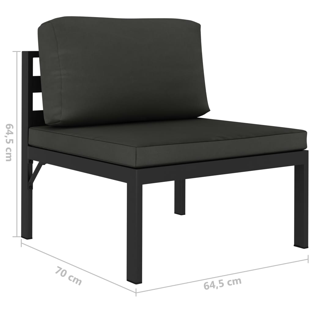 4-delige Loungeset met kussens aluminium antraciet Tuinsets | Creëer jouw Trendy Thuis | Gratis bezorgd & Retour | Trendy.nl