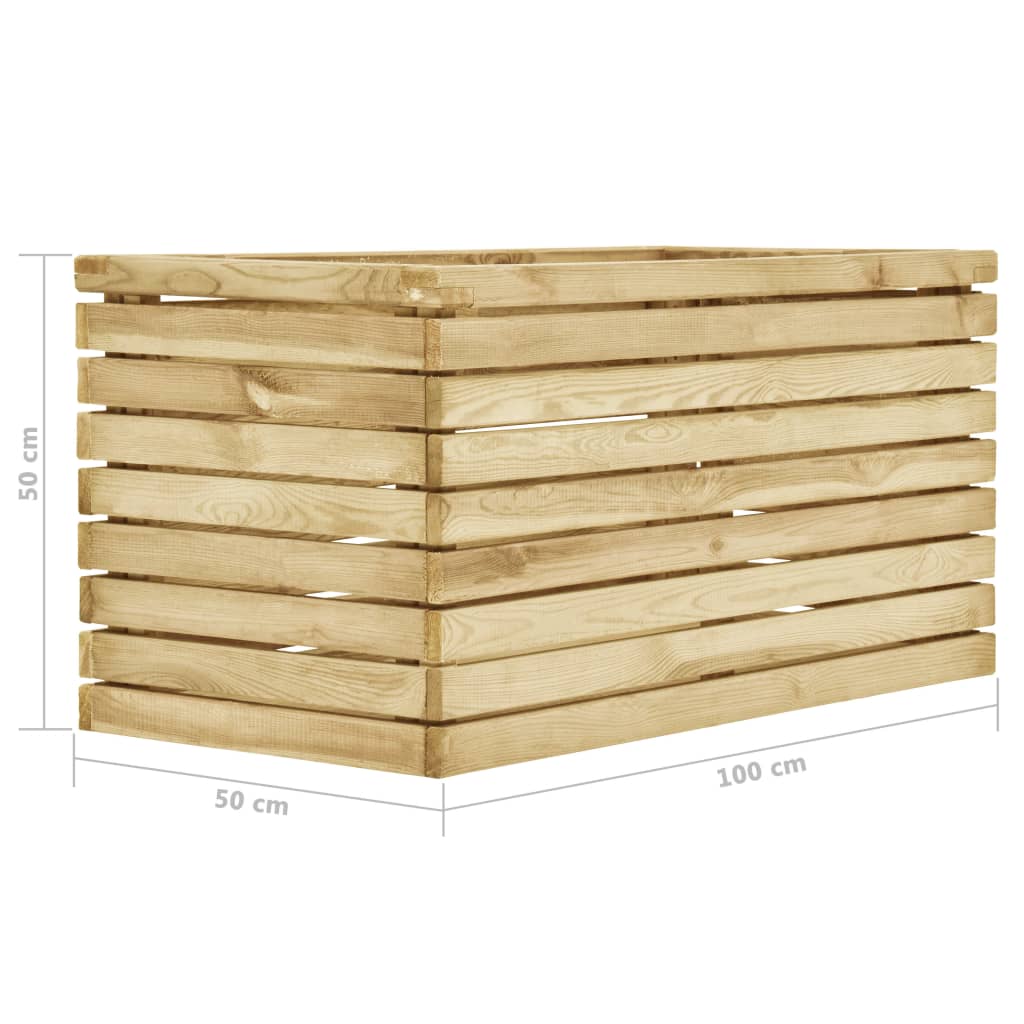 Plantenbak verhoogd 100x50x50 cm geïmpregneerd grenenhout Bloempotten & plantenbakken | Creëer jouw Trendy Thuis | Gratis bezorgd & Retour | Trendy.nl