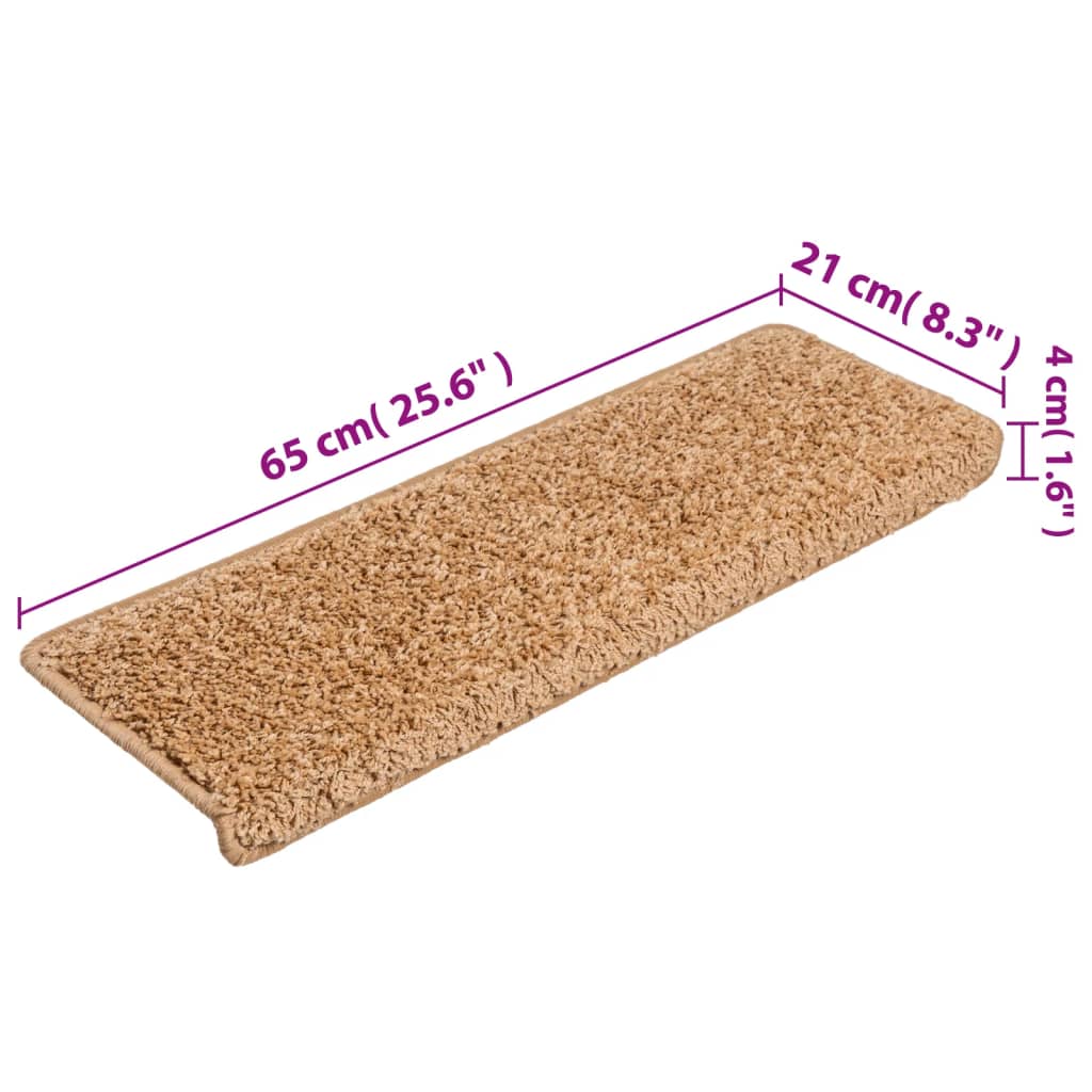 Trapmatten 15 st 65x21x4 cm beige Trapmatten | Creëer jouw Trendy Thuis | Gratis bezorgd & Retour | Trendy.nl