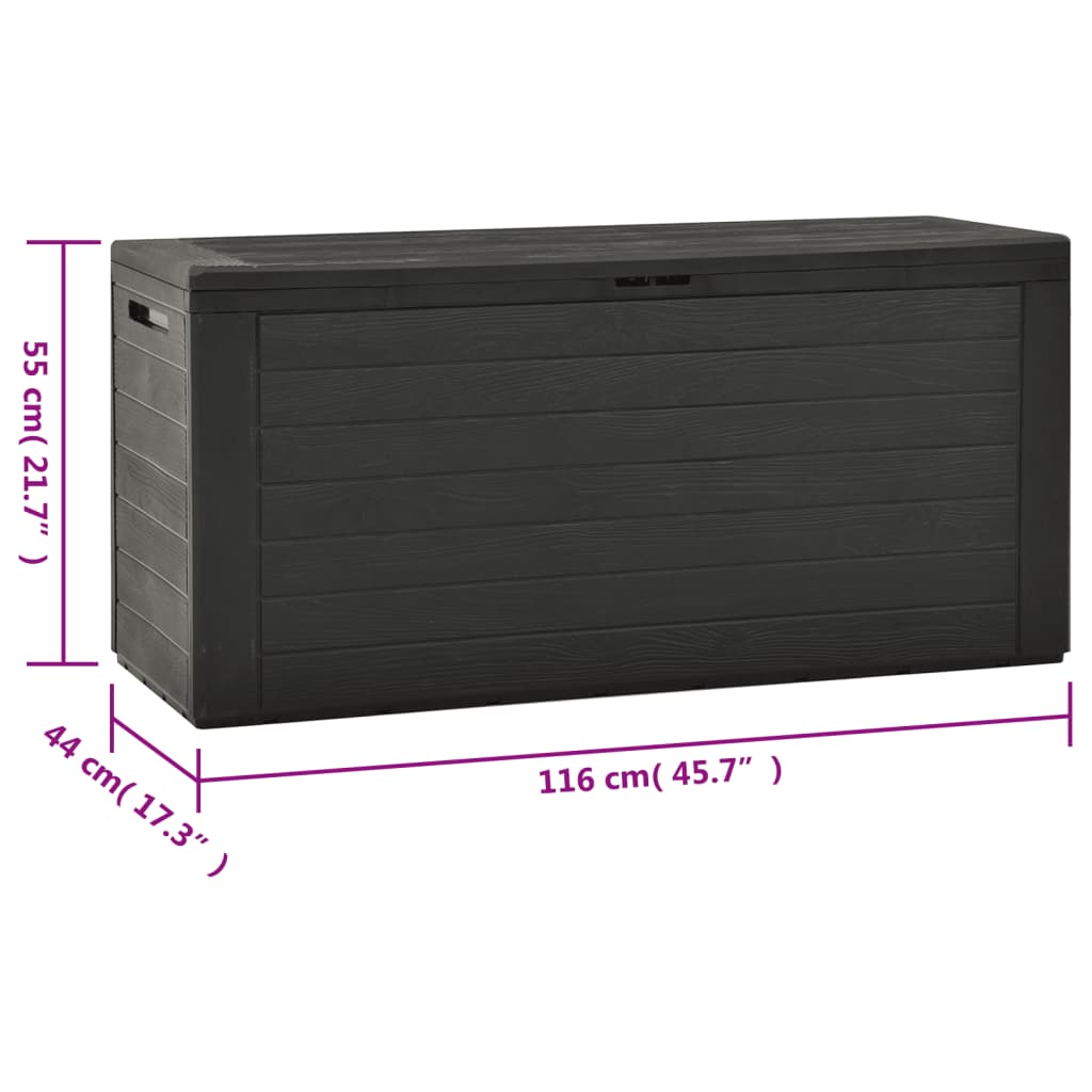 Tuinbox 116x44x55 cm antraciet Opbergboxen voor buiten | Creëer jouw Trendy Thuis | Gratis bezorgd & Retour | Trendy.nl