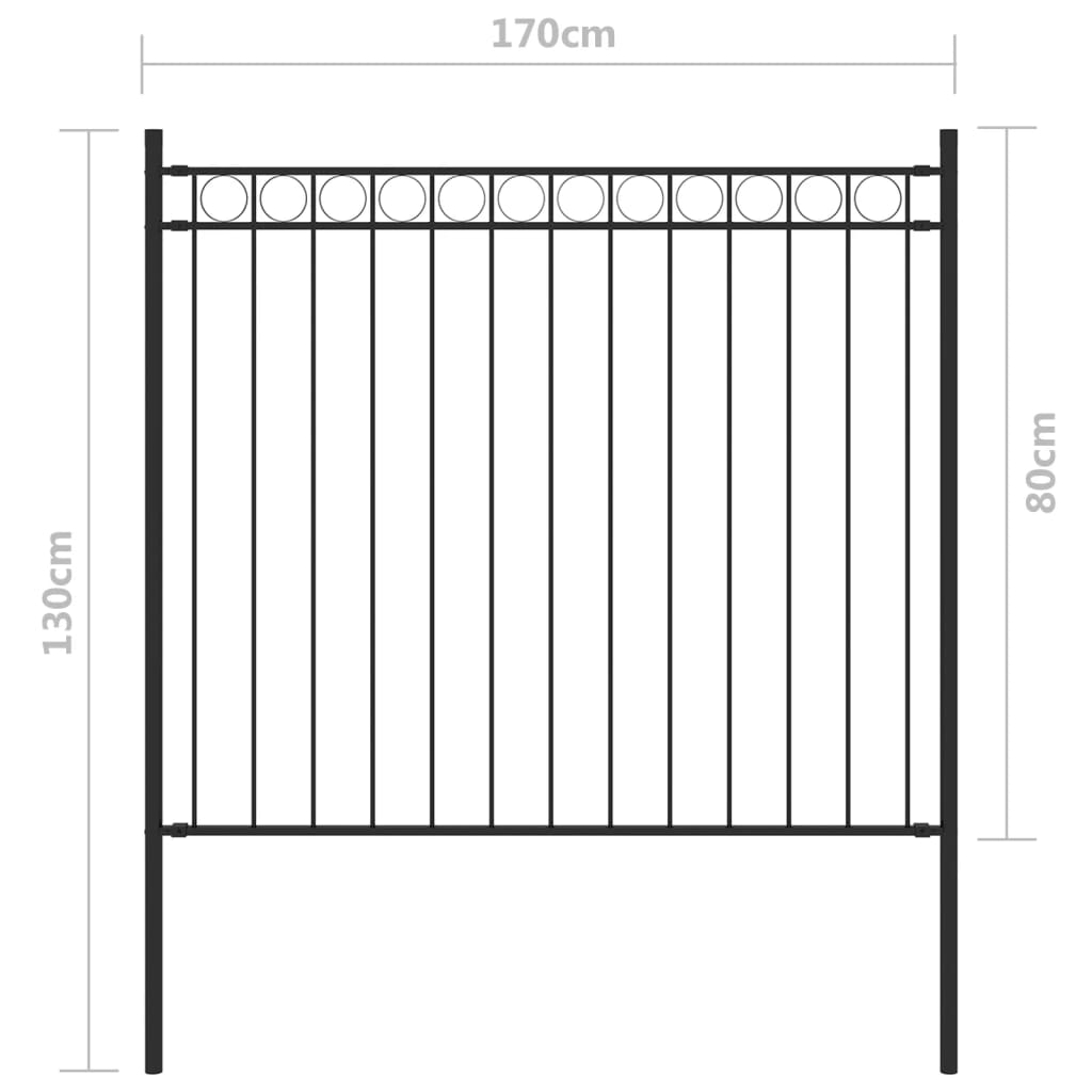 Tuinhek 1,7x0,8 m staal zwart Schuttingen & hekwerken | Creëer jouw Trendy Thuis | Gratis bezorgd & Retour | Trendy.nl