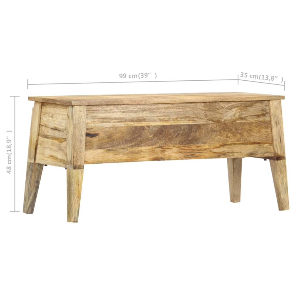 Opbergbox 99x35x48 cm massief mangohout Opbergkisten | Creëer jouw Trendy Thuis | Gratis bezorgd & Retour | Trendy.nl