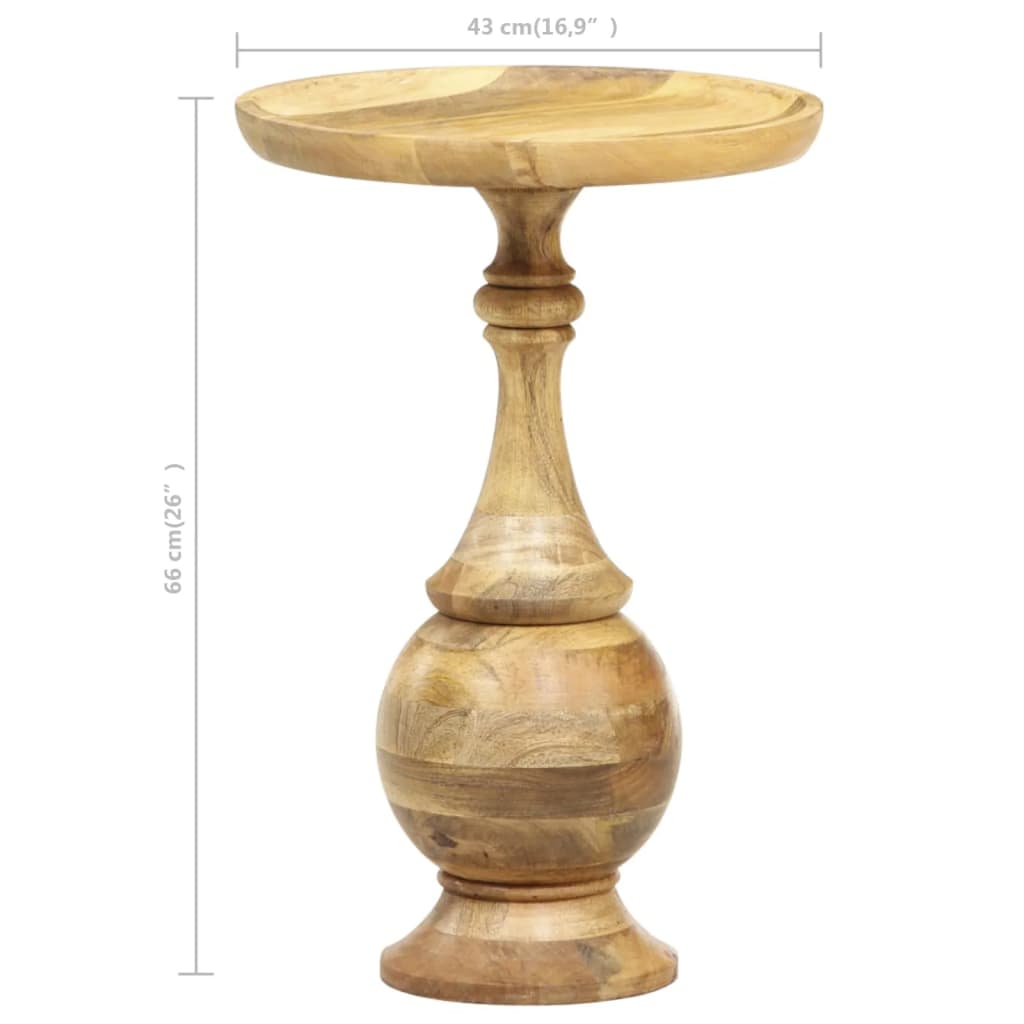 Bijzettafel rond 43x43x66 cm massief mangohout Bijzettafels | Creëer jouw Trendy Thuis | Gratis bezorgd & Retour | Trendy.nl