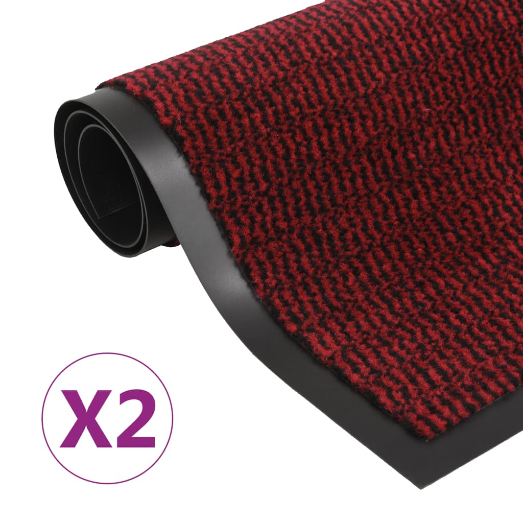 Droogloopmatten 2 st rechthoekig getuft 80x120 cm rood Deurmatten | Creëer jouw Trendy Thuis | Gratis bezorgd & Retour | Trendy.nl