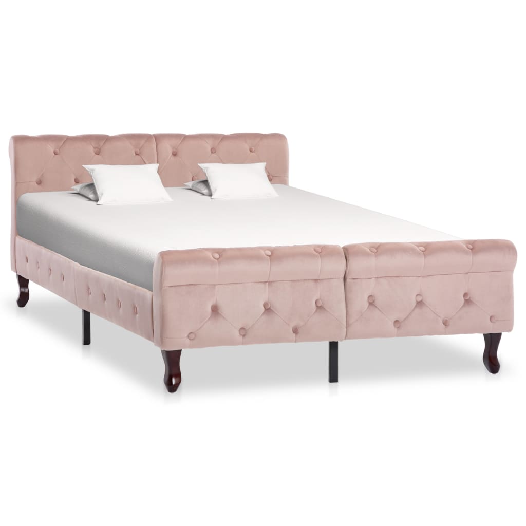 Bedframe fluweel roze 120x200 cm