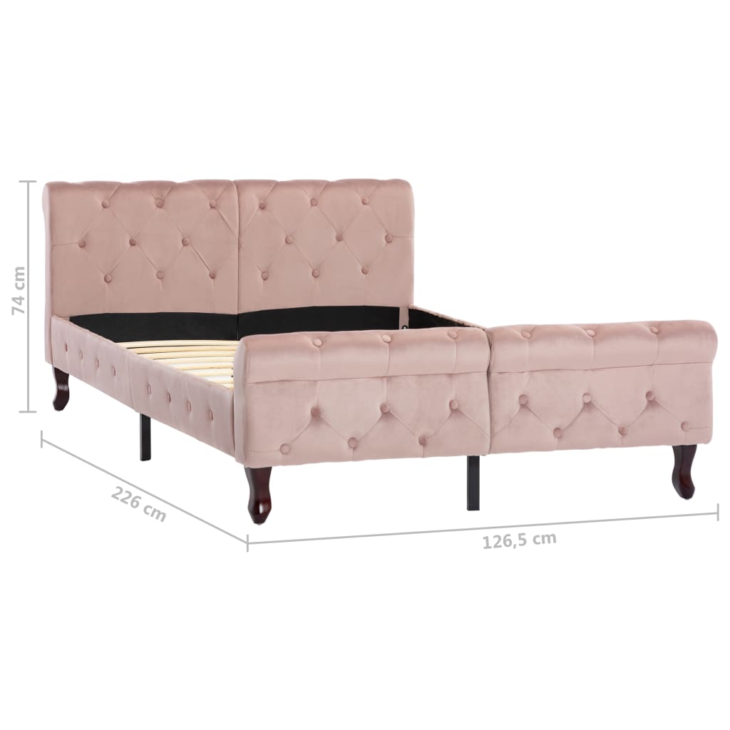 Bedframe fluweel roze 120x200 cm