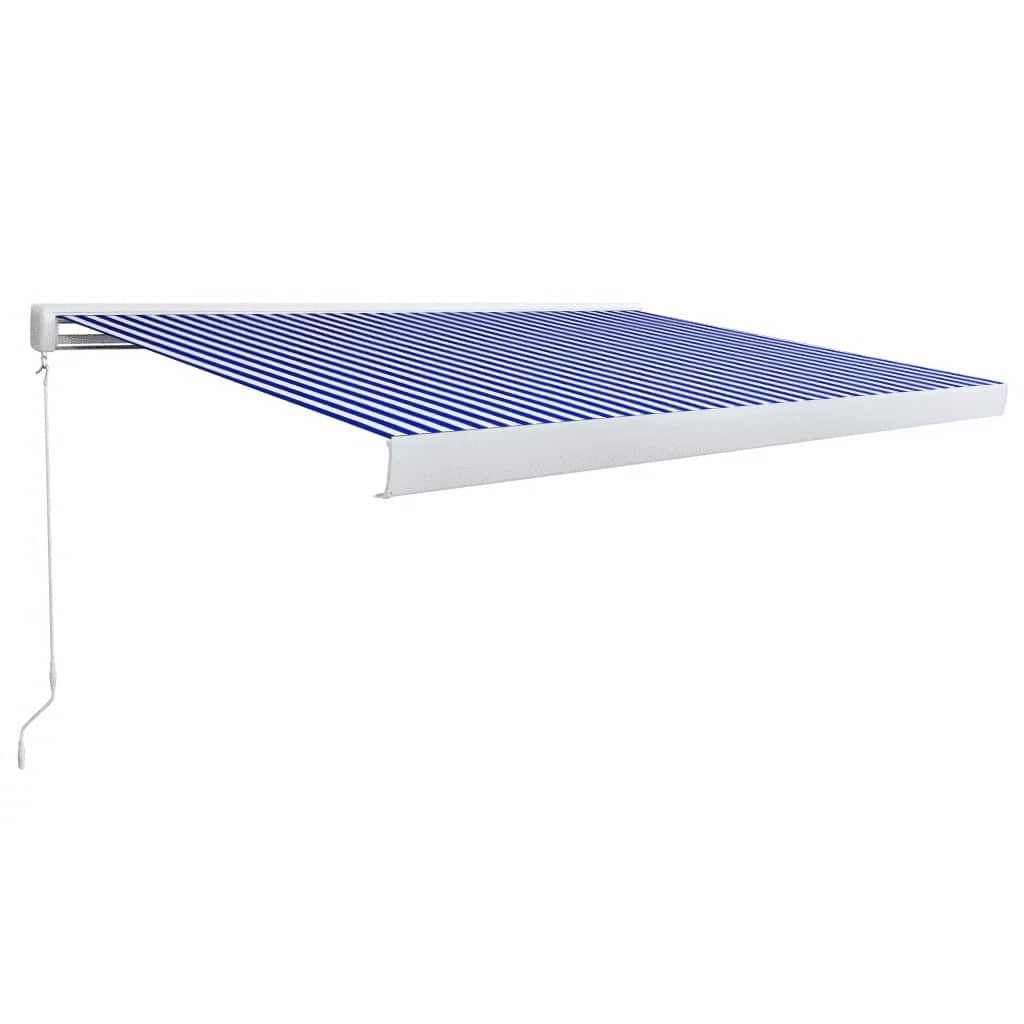 Luifel handmatig 350x250 cm blauw en wit