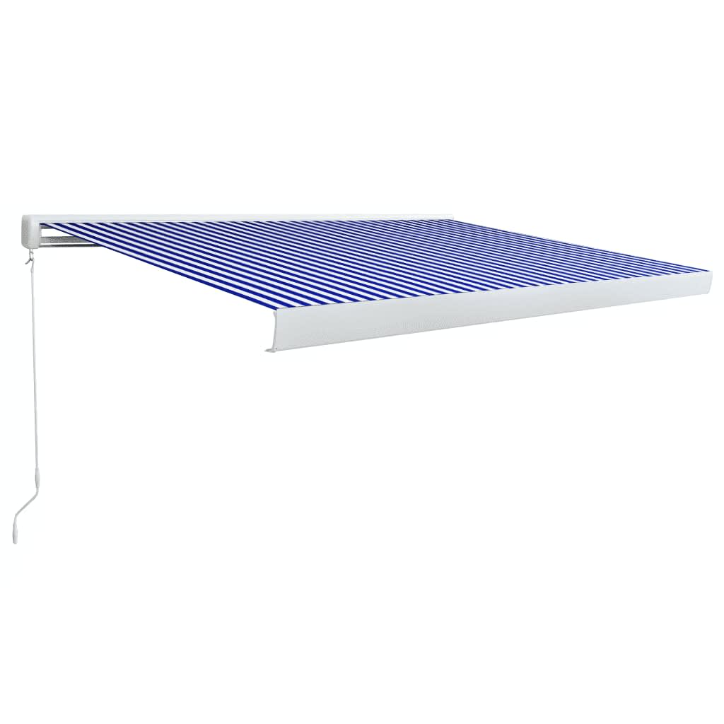 Luifel handmatig 450x300 cm blauw en wit