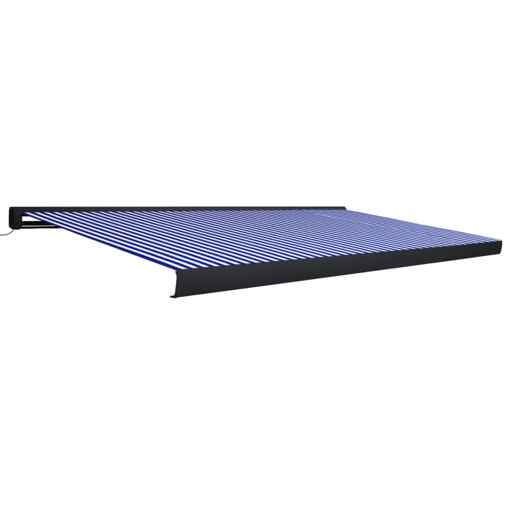 Luifel gemotoriseerd 500x300 cm blauw en wit