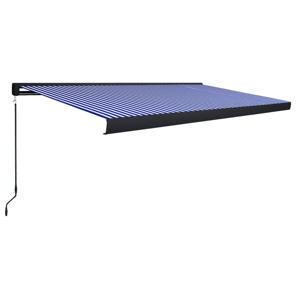 Luifel handmatig 500x300 cm blauw en wit