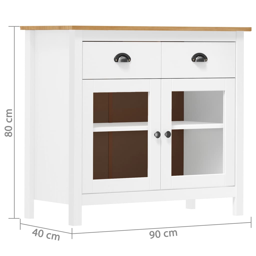 Dressoir Hill Range 90x40x80 cm massief grenenhout wit Dressoirs & buffetkasten | Creëer jouw Trendy Thuis | Gratis bezorgd & Retour | Trendy.nl