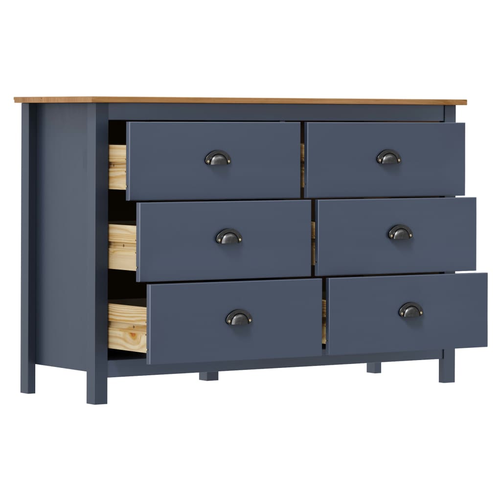 Dressoir Hill 125x40x80 cm massief grenenhout grijs Dressoirs & buffetkasten | Creëer jouw Trendy Thuis | Gratis bezorgd & Retour | Trendy.nl