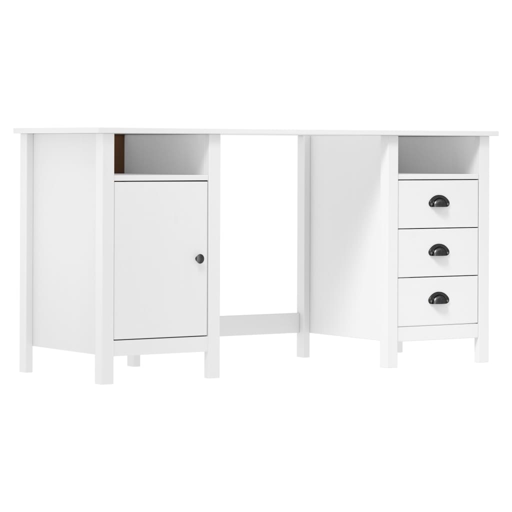 Bureau Hill 150x50x74 cm massief grenenhout wit Bureaus | Creëer jouw Trendy Thuis | Gratis bezorgd & Retour | Trendy.nl