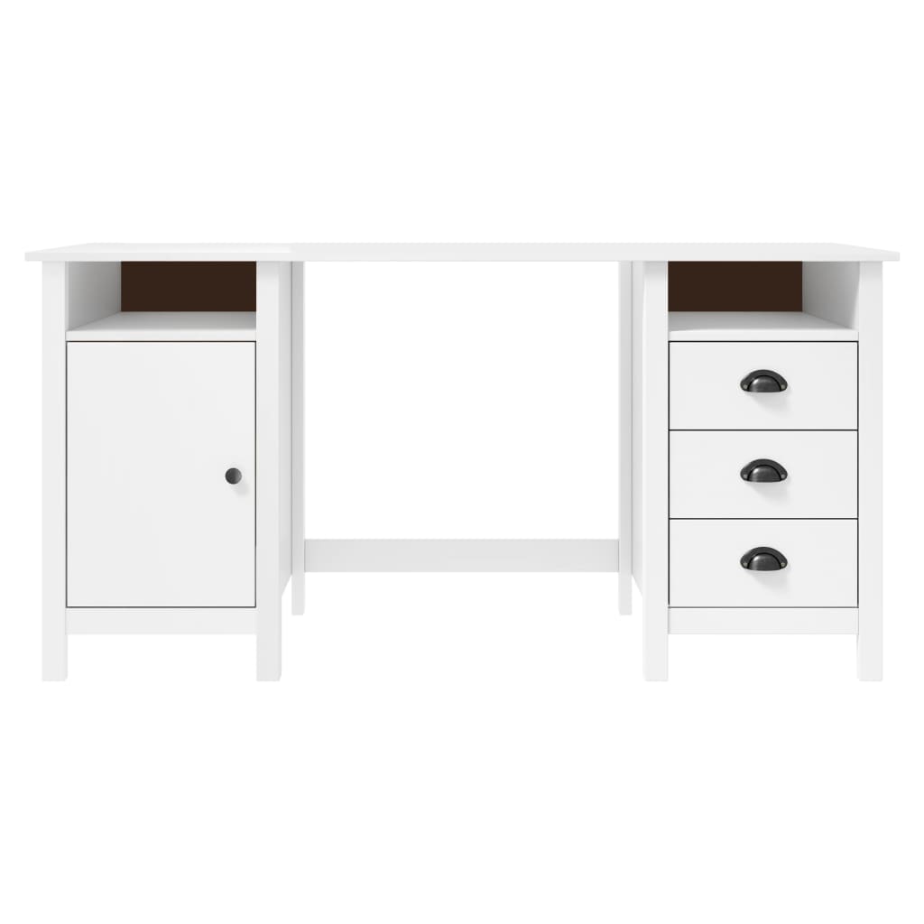 Bureau Hill 150x50x74 cm massief grenenhout wit Bureaus | Creëer jouw Trendy Thuis | Gratis bezorgd & Retour | Trendy.nl